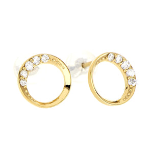 ＜LABORATORY GROWN DIAMOND＞0.1ct ﾑｰﾝﾋﾟｱｽ ［SV925(ｲｴﾛｰｺﾞｰﾙﾄﾞﾒｯｷ)］