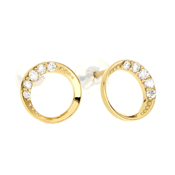 ＜LABORATORY GROWN DIAMOND＞0.1ct ﾑｰﾝﾋﾟｱｽ ［SV925(ｲｴﾛｰｺﾞｰﾙﾄﾞﾒｯｷ)］